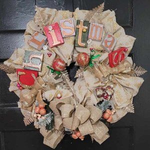 Christmas Letters Wreath 18 inches